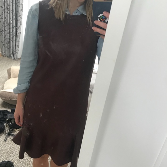 Bcbgmaxazria Sheridan Faux Leather Flounced Dress - Picture 2 of 7